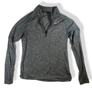 Nike Running Dri-Fit Half-Zip Pullover M Gray Long Sleeve Stretch Athletic Top